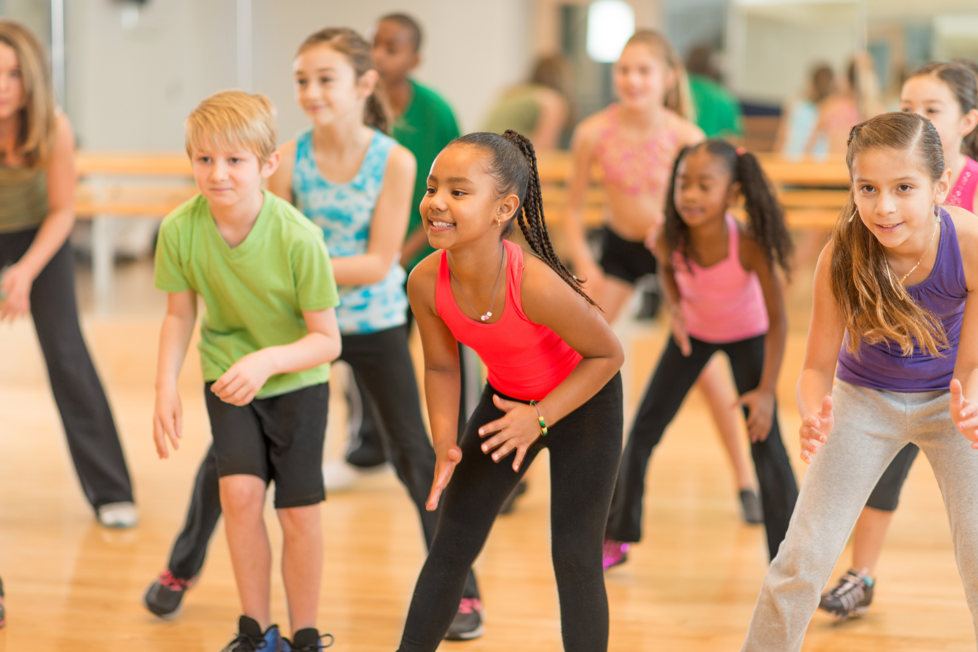 kids in a gym class